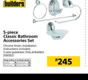 Builders 5 Piece Classic Bathroom Accessories Set