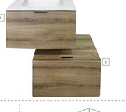Lusso Bella Curved Vanity Combo-Oak 640mm X 445mm X 335mm