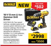 Dewalt 18V 13mm Li-Ion Hammer Drill Driver DCD776S3-ZA
