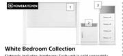 Home&Kitchen White Bedroom Tallboy 450 x 450 x 1200mm