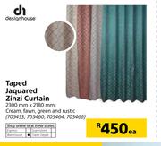 Designhouse Taped Jacquared Zinzi Curtain 2300mm x 2180mm-Each