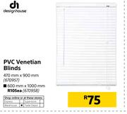 Designhouse PVC Venetian Blinds 600mm x 1000mm-Each