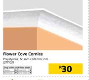 Flower Cove Cornice Polystyrene 60mm x 60mm 2m