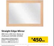 Straight Edge Mirror 400mm x 610mm-Each