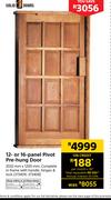 Solid Doors 12 Or 16 Panel Pivot Pre-Hung Door 2032mm x 1200mm