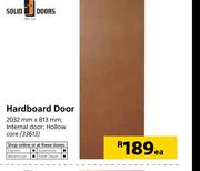 Solid Doors Hardboard Door 2032mm x 813mm-Each
