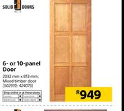 Solid Doors 6- Or 10- Panel Door 2032mm x 813 Mixed Timber Door