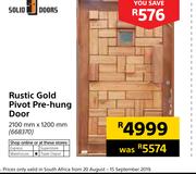 Solid Doors Rustic Gold Pivot Pre-Hung Door 2100mm x 1200mm