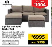 Designhouse 3 Piece L-Shaped Wicker 