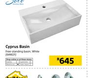 Solo Cypus Free Standing White Basin