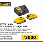 Dewalt 18V XR 2.0 Ah Li-Ion Battery & Charger Pack DCB1150D