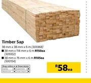 Timber Sap 38mmX38mmX6m-Each