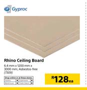 Gyproc Rhino Ceiling Board 6.4mm X 1200mm X 3000mm-Each