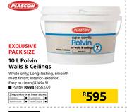 Plascon Polvin Walls & Ceilings (White)-10Ltr