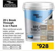 Fired Earth Breakthrough 5 In 1 Paint-20Ltr