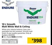 Endure Smooth Matt White Wall & Ceiling (White)-10Ltr