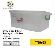 Decor Storage 13Ltr Clear Lock Box