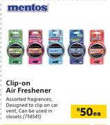 Mentos Clip On Air Freshener-Each