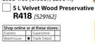 Fired Earth Velvet Wood Preservative-5Ltr