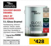 Fired Earth Gloss Enamel In Signal Red-5Ltr