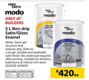 Fired Earth Modo Non-Drip Satin/Gloss Enamel-5Ltr Each
