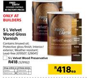 Fired Earth Velvet Wood Preservative-5Ltr