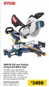 Ryobi 1800W 255mm Sliding Compound Mitre Saw CSS 1800