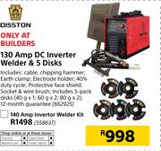 Disston 130 Amp DC Inverter Welder & 5 Disks