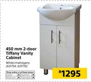 450mm 2 Door Tiffany Vanity Cabinet (White/Mahogany)