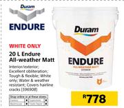 Duram Endure All Weather Matt-20Ltr