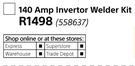 Disston 140Amp Inverter Welder Kit