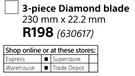 Makita 3 Piece Diamond Blade 230mm x 22.2mm