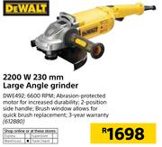 Dewalt 2200W 230mm Large Angle Grinder DWE492