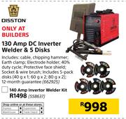 Disston 130Amp DC Inverter Welder & 5 Disks