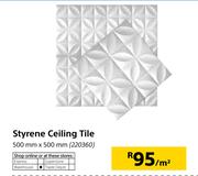Styrene Ceiling Tile 500mmX500mm-Per Sqm