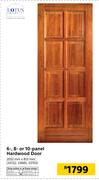 Lotus 6, 8 Or 10 Panel Hardwood Door 2032mmX813mm