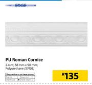 Edge 2.4m PU Roman Cornice 68mmX90mm