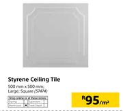 Styrene Ceiling Tile 500mmX500mm-Per Sqm