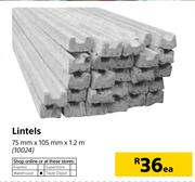 Lintels 75mmX105mmX1.2m-Each