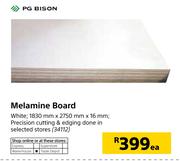 PG Bison Melamine Board 1830mmX2750mmX16mm-Each