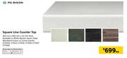 PG Bison Square Line Counter Top 360mmX600mmX32mm-Each