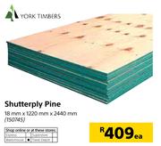 York Timbers Shutterply Pine 18mmX1220mmX2440mm-Each