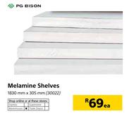 PG Bison Melamine Shelves 1830mmX305mm-Each