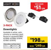 Light Worx 3 Pack Downlights-Per 