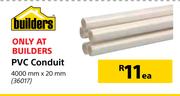 Builders PVC Conduit 4000mmX20mm-Each