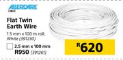 Aberdare Flat Twin Earth Wire 2.5mmX100mm