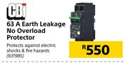 CBi 63 A Earth Leakage No Overload Protector