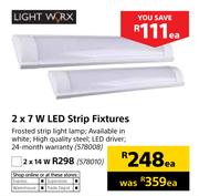 Light Worx 2X7W LED Strip Fixtures-Each