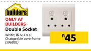 Builders Double Socket White 16 A 4X4