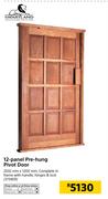 Swartland 12 Panel Pre Hung Pivot Door 2032mm x 1200mm